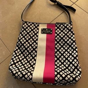 Kate Spade cross body black, white and pink bag.